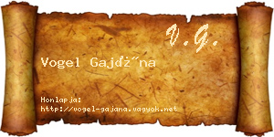 Vogel Gajána névjegykártya